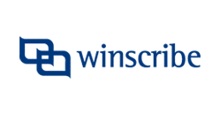 Winscribe logo blue on transparent
