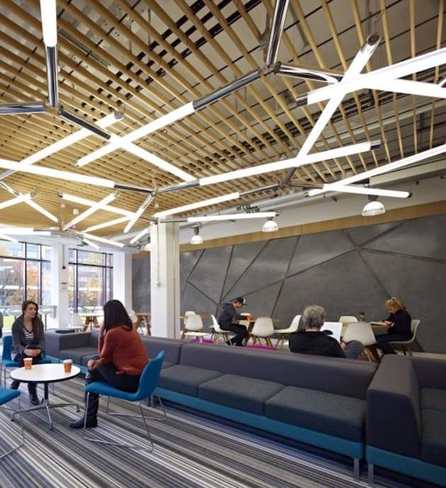 Modern plasterwork installation at Strathclyde Universtity